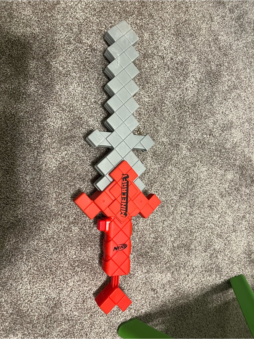 Nerf Minecraft Red and Gray Pixel Sword Toy